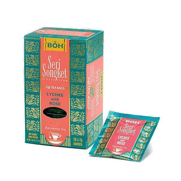 BOH® Schwarztee Lychee und Rose - 20 Teebeutel à 2g